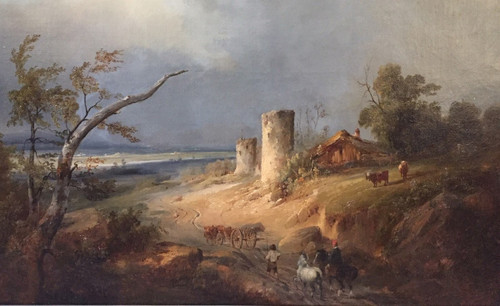 Paesaggio firmato Dubuisson 1834 (1805/1870)
