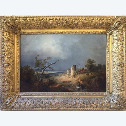 Paesaggio firmato Dubuisson 1834 (1805/1870)
