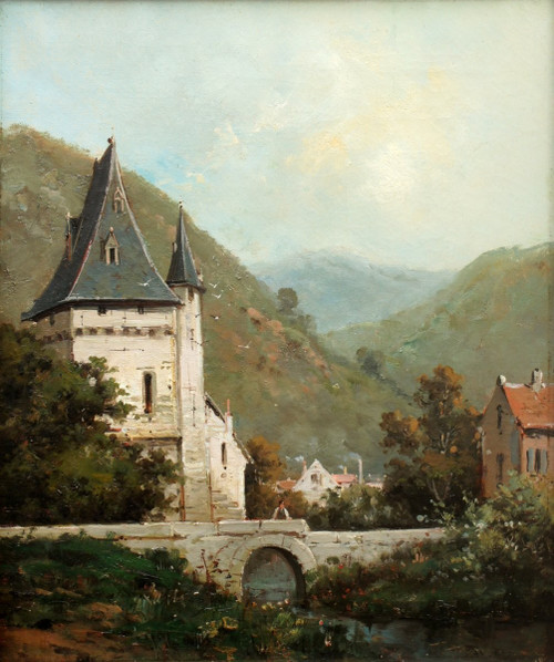 Paysage Animé Signé Taverny (gustave Mascart 1834/1914) 