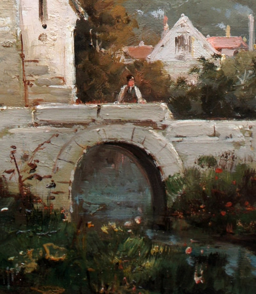 Paysage Animé Signé Taverny (gustave Mascart 1834/1914) 