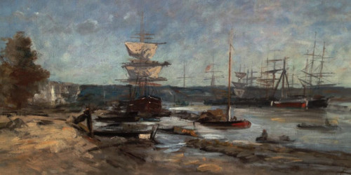 Vue D’un Port Signé Geneste (1823/1889)