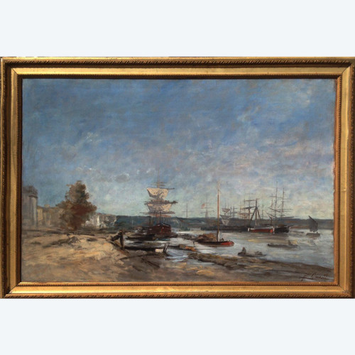 Vue D’un Port Signé Geneste (1823/1889)