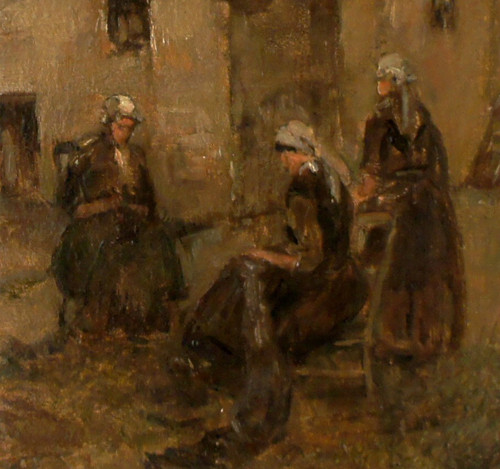 Frauen auf einem Bauernhof, 19. Jahrhundert, signiert Vauthrin
