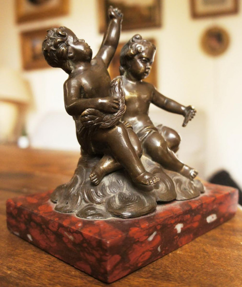 Groupe De Deux Putti XVIIIe Siècle