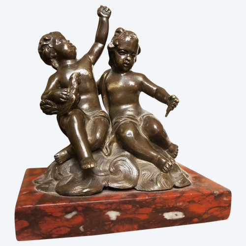 Groupe De Deux Putti XVIIIe Siècle