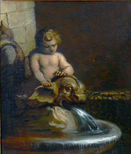 Bambino a La Fontaine XVIII secolo