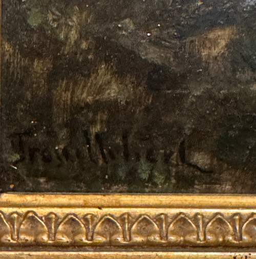 Paul Désiré Trouillebert. Nackt liegen. Öl auf der Verkleidung. Barbizon