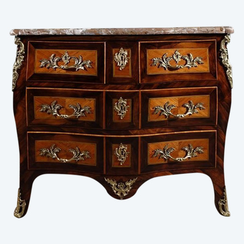 Commode marqueterie estampillée J.G SCHLICHTIG