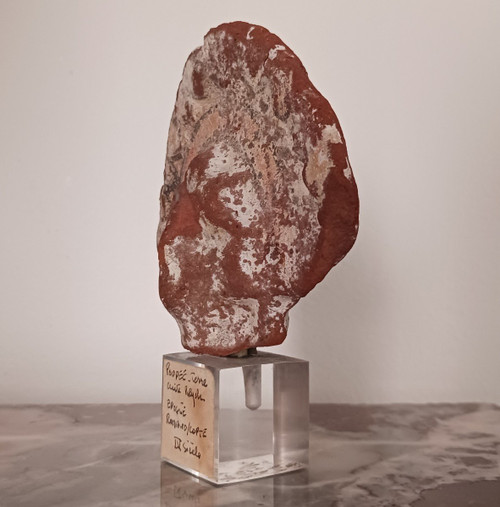 Altes Ägypten - Isiac-Puppenkopf - Terrakotta mit Polychromie - römisch-koptische Zeit