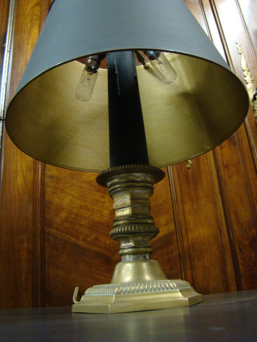 Schreibtischlampe aus vergoldeter Bronze. Anfang des 20. Jahrhunderts
