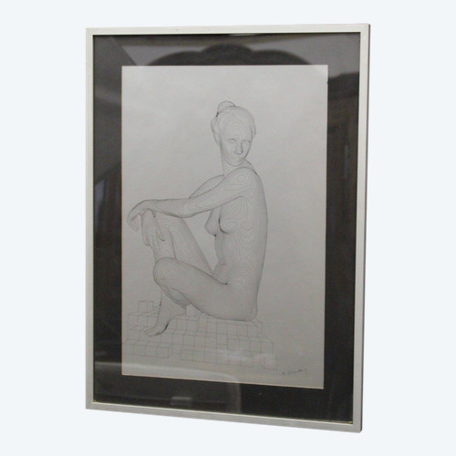 Alugraph By Blaustein Representing A Female Nude Around 1980