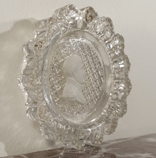 Baccarat - crystal-ceramic with the profile of Napoleon in general - Brouwet collection - Empire, circa 1810