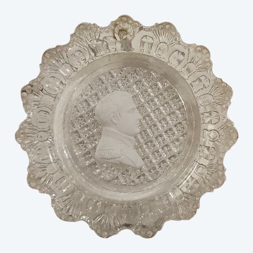 Baccarat - crystal-ceramic with the profile of Napoleon in general - Brouwet collection - Empire, circa 1810