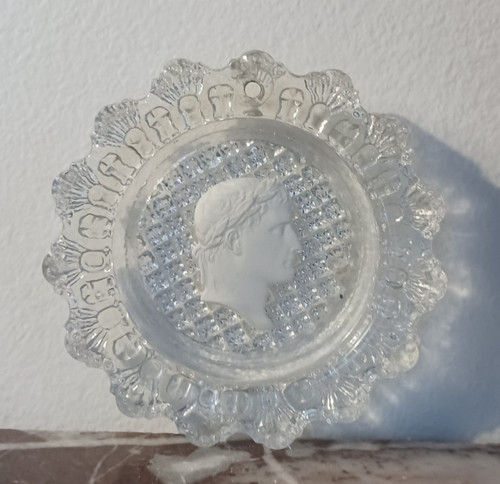 Baccarat - crystal-ceramic with the profile of Napoleon as Caesar - Brouwet collection - Empire, circa 1810