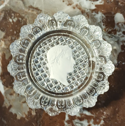 Baccarat - crystal-ceramic with the profile of Napoleon as Caesar - Brouwet collection - Empire, circa 1810