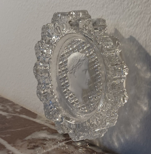 Baccarat - crystal-ceramic with the profile of Napoleon as Caesar - Brouwet collection - Empire, circa 1810