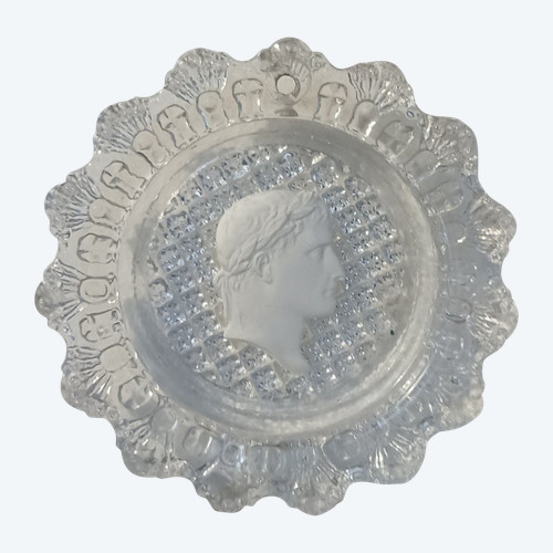 Baccarat - crystal-ceramic with the profile of Napoleon as Caesar - Brouwet collection - Empire, circa 1810