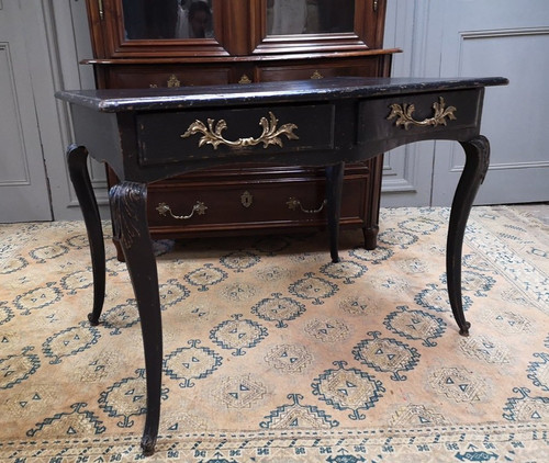 Scrivania in legno laccato nero in stile Regency