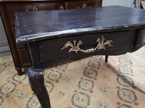 Scrivania in legno laccato nero in stile Regency
