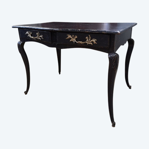 Scrivania in legno laccato nero in stile Regency