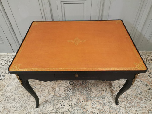 Table à Jeux Louis XV Laquée Noire. Epoque Milieu XVIIIème