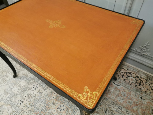 Table à Jeux Louis XV Laquée Noire. Epoque Milieu XVIIIème