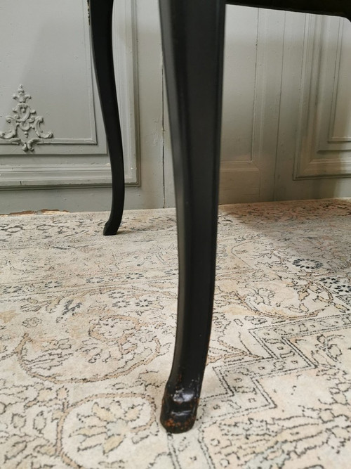 Table à Jeux Louis XV Laquée Noire. Epoque Milieu XVIIIème