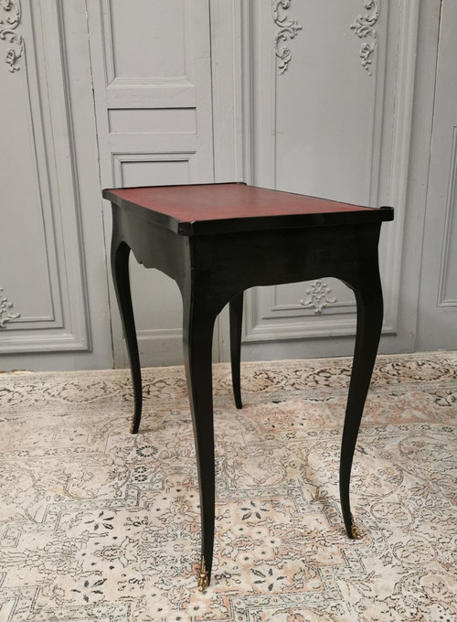 Louis XV-Schreibtisch, schwarz lackiert