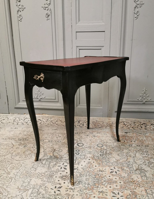 Louis XV-Schreibtisch, schwarz lackiert