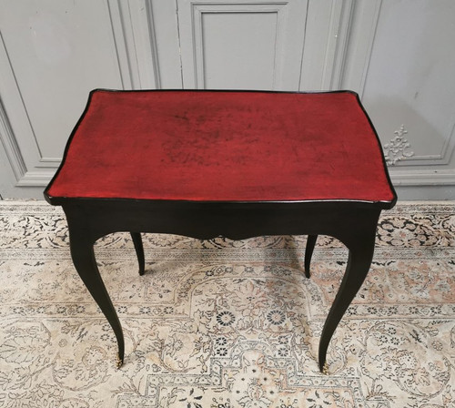 Louis XV-Schreibtisch, schwarz lackiert