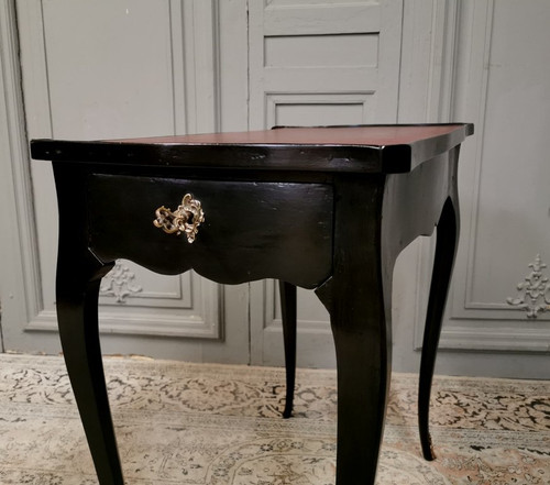 Louis XV-Schreibtisch, schwarz lackiert