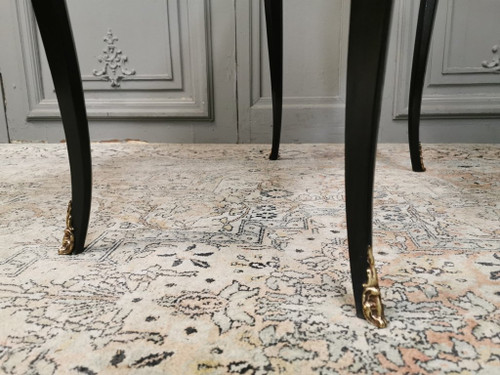 Louis XV-Schreibtisch, schwarz lackiert