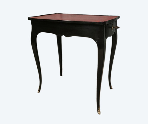 Louis XV-Schreibtisch, schwarz lackiert