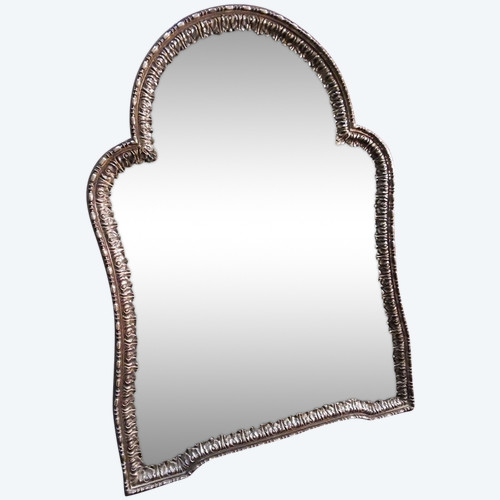 Tischspiegel aus versilbertem Metall. Epoche Anfang 19.