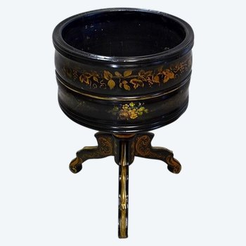  Napoleon III planter in blackened wood and golden decorations - 19th century