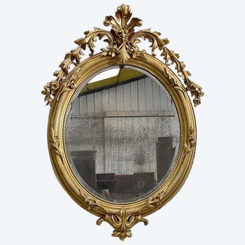  Important Miroir Doré Ovale - Napoléon III 