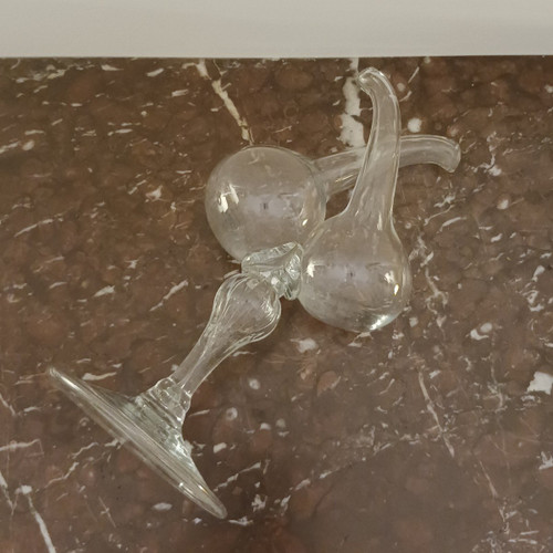 Ende des 18. Jahrhunderts - Guédoufle oder Öl- und Essigkanne aus mundgeblasenem Glas