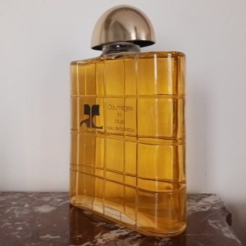 Courrèges in blue circa 1983 - very large dummy perfume bottle