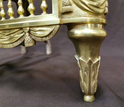 Pair Of Louis XVI Period Polished Bronze Chenets