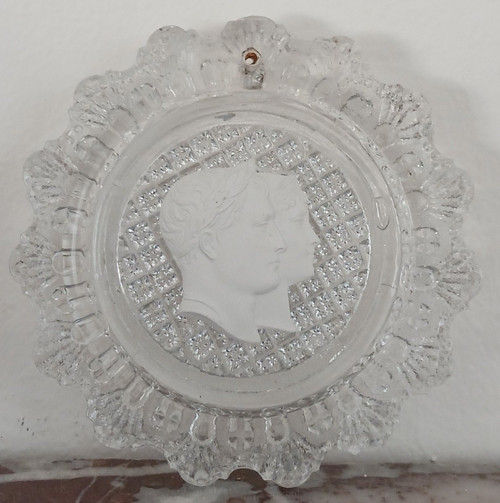 Baccarat - crystal-ceramics with profiles of Napoleon and ML - Brouwet collection - Empire, circa 1810