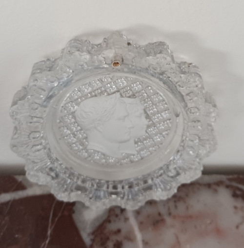 Baccarat - crystal-ceramics with profiles of Napoleon and ML - Brouwet collection - Empire, circa 1810