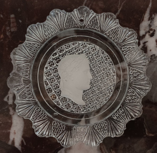 Baccarat - crystallo-ceramics with Napoleon in profile as Caesar - Brouwet collection - Empire, circa 1810