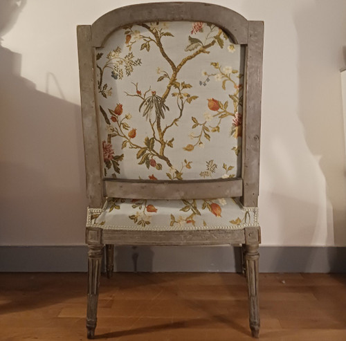 Jean Baptiste Lelarge III - seltener niedriger Sessel in Halbkabriolettform - lackierte Buche