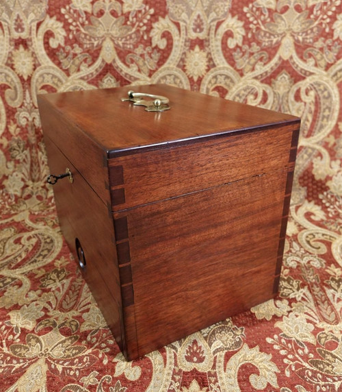 Solid mahogany apothecary case.