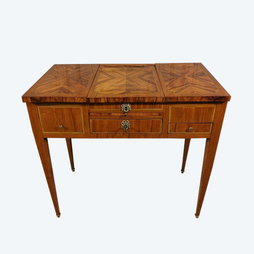 Coiffeuse d'époque Louis XVI En Marqueterie. Fin XVIIIème