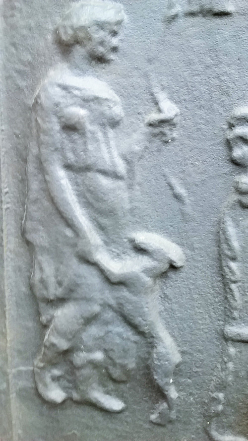 Grande plaque de cheminée en fonte de fer décor néo-gothique début 19 ème