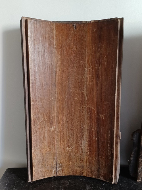 Paire de grands chapiteaux de pilastres - boiserie - chêne naturel - Louis XVI