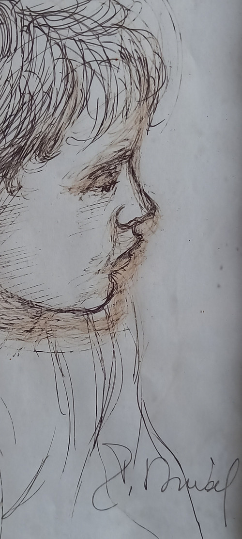 Portrait of a little girl in profile / 20th century