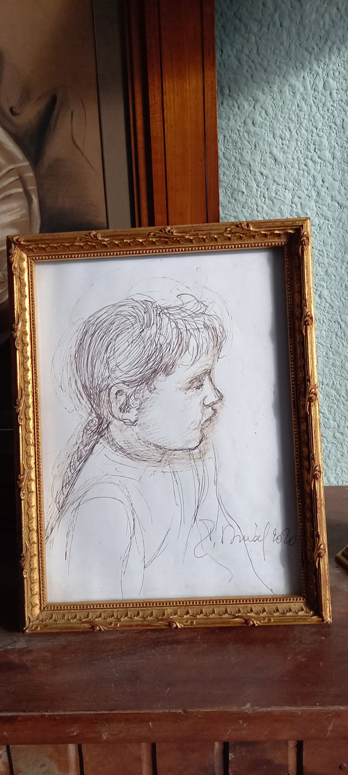 Portrait of a little girl in profile / 20th century