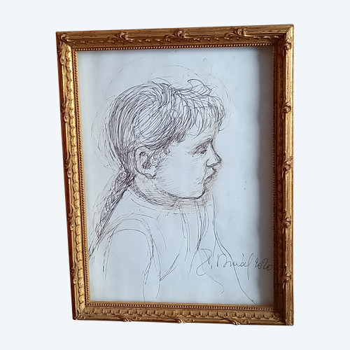 Portrait of a little girl in profile / 20th century